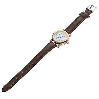 Women Simple Watch Small Table Design Digital Face Brown Watch for Ladies