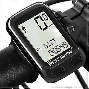 Bike Computer Wireless Waterproof Bicycle Odometer Speedometer Automatic Wake-up 22 Function Cycling Computer User A/B LCD Backlight 5 Language Displa