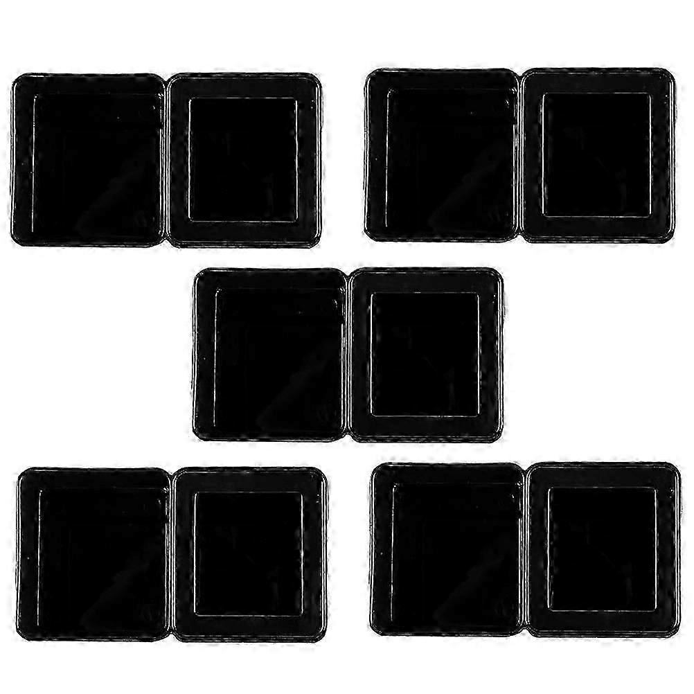 Lizard Boxes Reptile Feeding Boxes for Storage 5Pcs Black PP Material