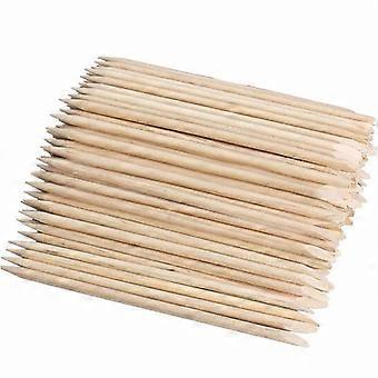 Natural Orange Wood Cuticle Pusher Dual-Sided Manicure Tool For Salon And Home