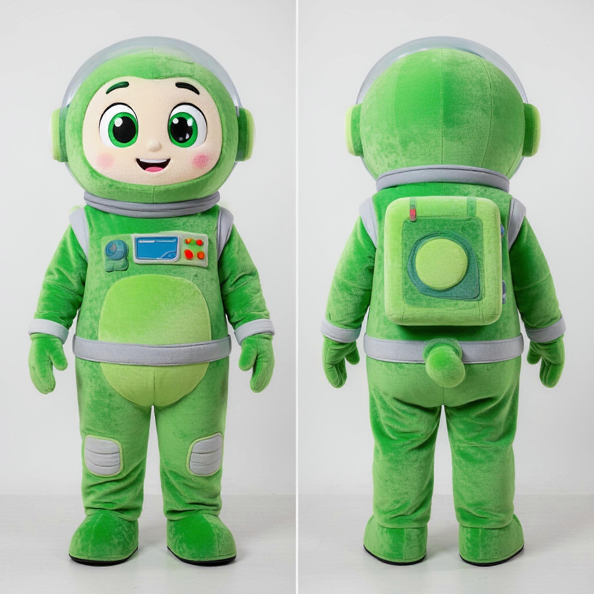MASTICOT Emerald Green Broad Shouldered Astronaut Mascot
