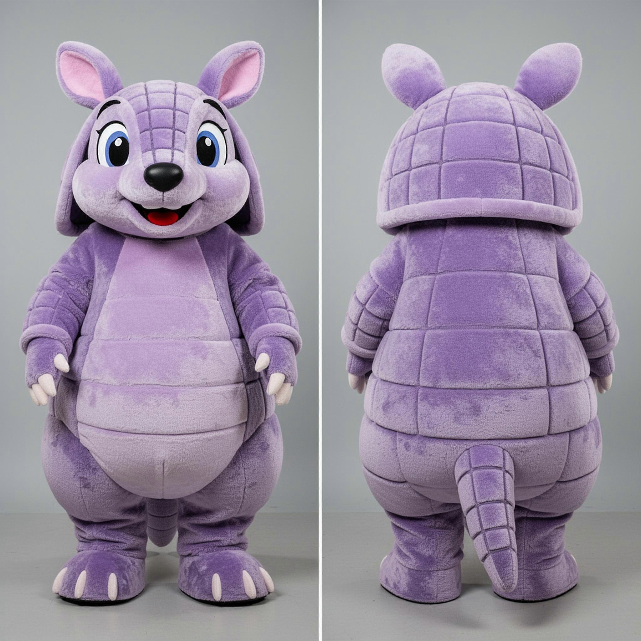 MASTICOT Lavender Rounded Armadillo Mascot
