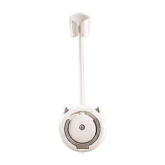 Wall-mounted hair dryer holder, 5 x 13.2 inches, plastic, hands-free, with flexible neck, hooks, and foldable bracket