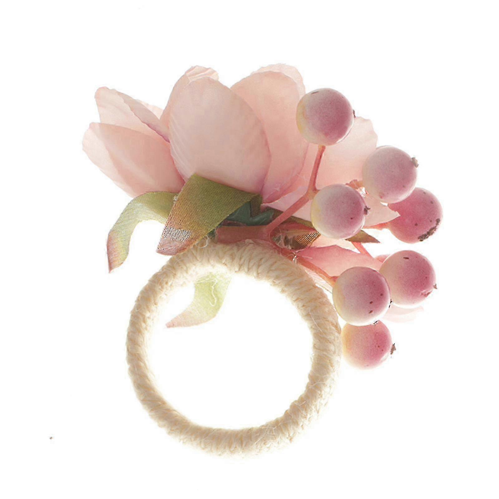 Rose-Shaped Flax Napkin Rings