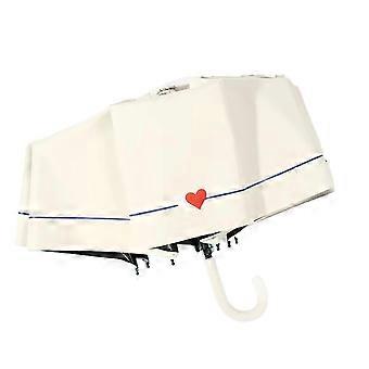 Automatic Windproof Travel Umbrella White Dual Weather Protection Compact Folding OneHand Open Close