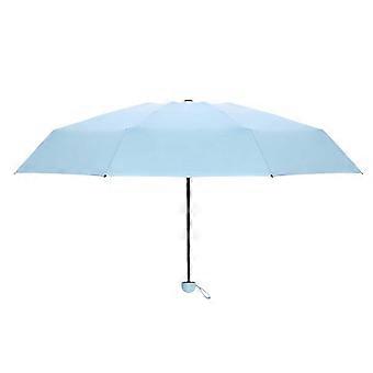Travel Umbrella Blue, Compact Windproof SixRib Design, UPF50+ UV Protection for Beach Camping