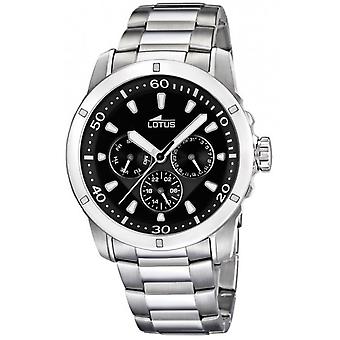 Lotus Quartz relógio homem analógico com L15810/4 pulseira de aço inoxidável