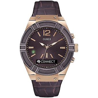 Guess connect Watch for Women Analog / Quartz Digital with Cowskin Bracelet C0001G2