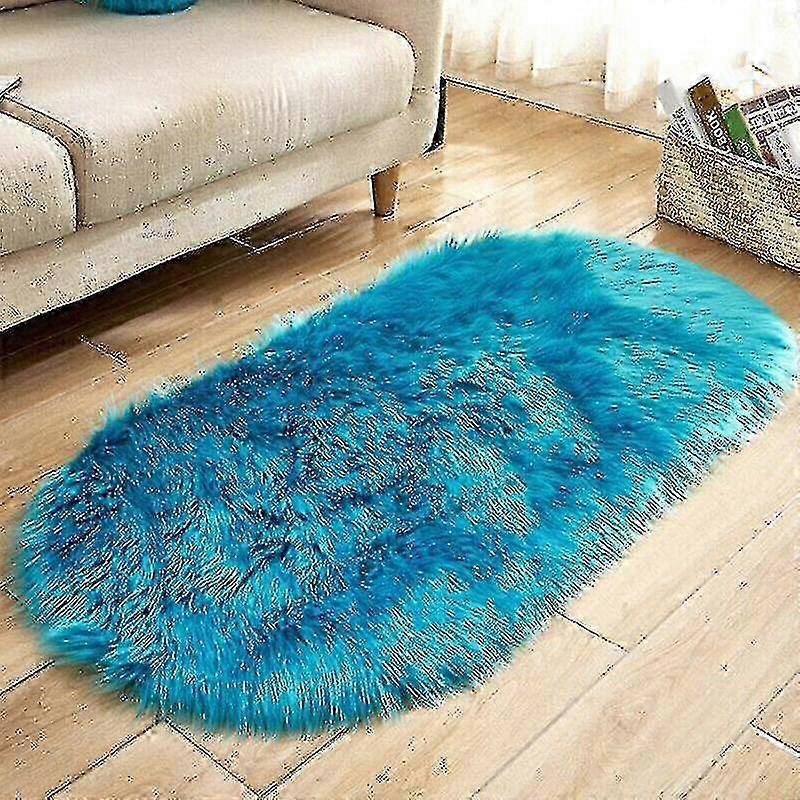 Fluffy Oval Acrylic Floor Mat