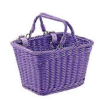 Woven Bike Basket with Handle Elegant Purple, Durable for Kitchen & Dining