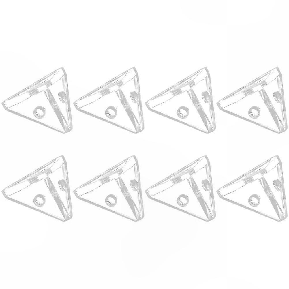 Acrylic Display Case Corner Brackets, Transparent Triangle Connectors for Display Cases, 8 Pcs
