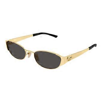 Gucci GG2197S 001 Full Rim Gold Women Oval Sunglasses UV3 Original
