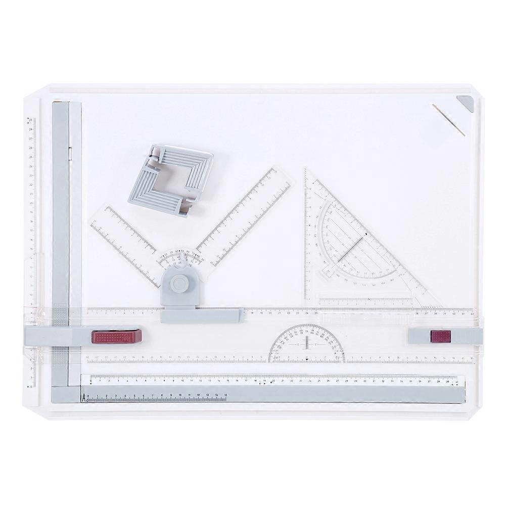 Multifuctional A3 Drawing Board Table Pad with Parallel Motion and Adjustable Angle Rulers Scho