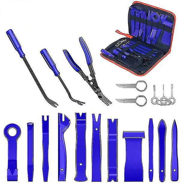 19pcs Trim Removal Tool Set Car Panel Door Removal Kit Audio Radio Clip Pliers