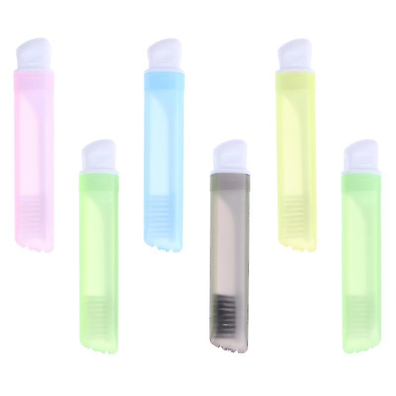 7.2X2.3cm Random Color Toothbrushes 6pcs Folding Toothbrush Bristles Portable Traveling Pocket Tooth
