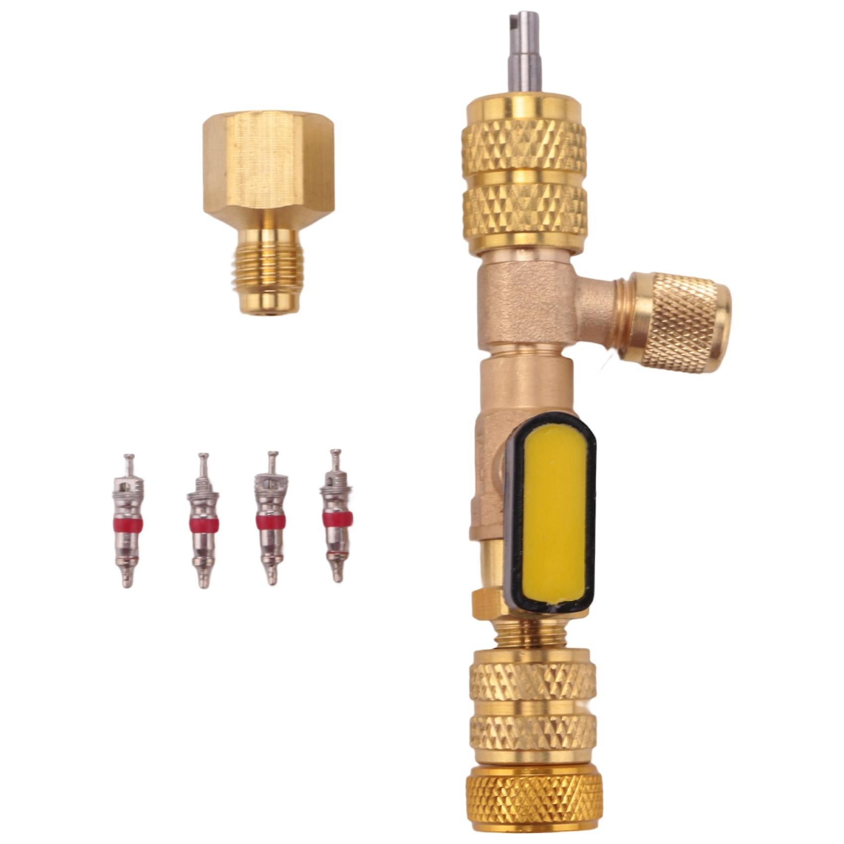 Valve Core Remover & Installer with Dual Size 1/4 & 5/16 Port for R22 R410A HVAC System