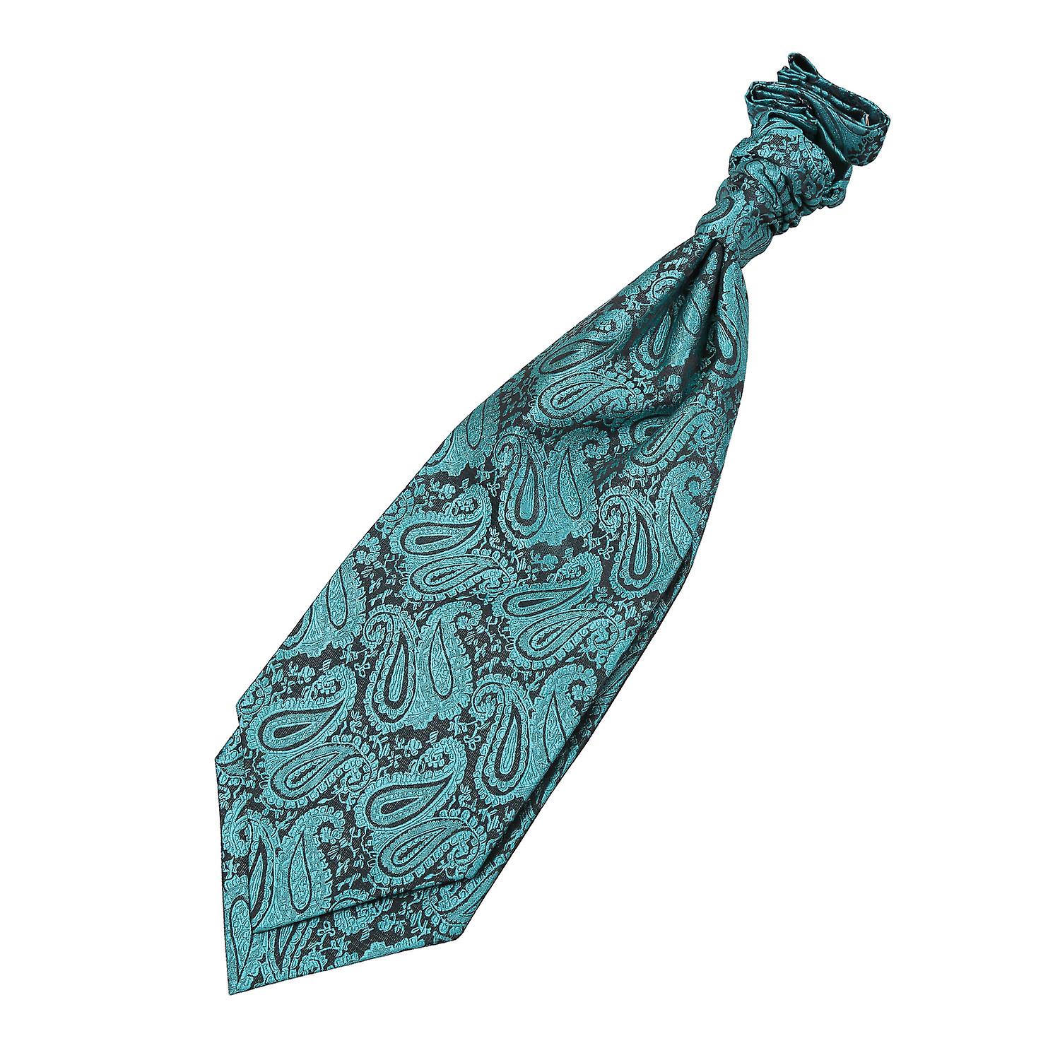Teal Paisley Pre-Tied Wedding Cravat