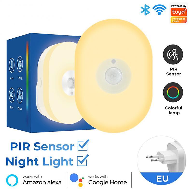 WiFi Tuya Smart LED Night Light PIR Motion Sensor Light EU US UK Plug Wall Lamp Warm