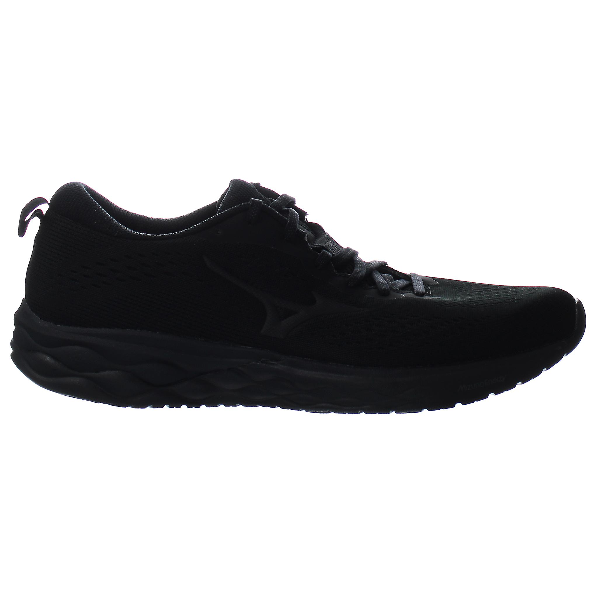 Mizuno Wave Revolt 2 Lace-Up Black Synthetic Mens Running Trainers J1GC211411