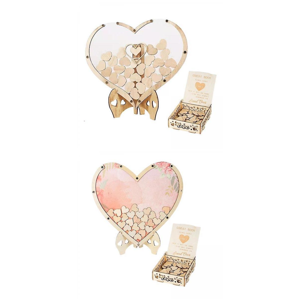 2Set Wedding Guest Book Drop Box Rustic Decor for Anniversary