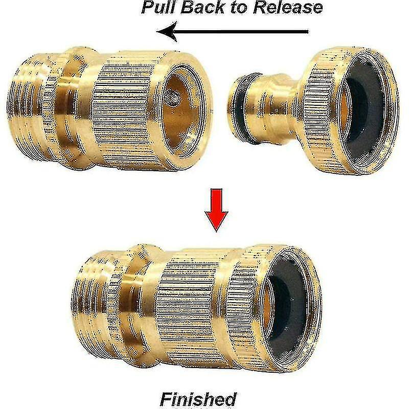 2 Pack 3/4" (26.5mm) Female Threaded Garden Hose Connector Quick Connect