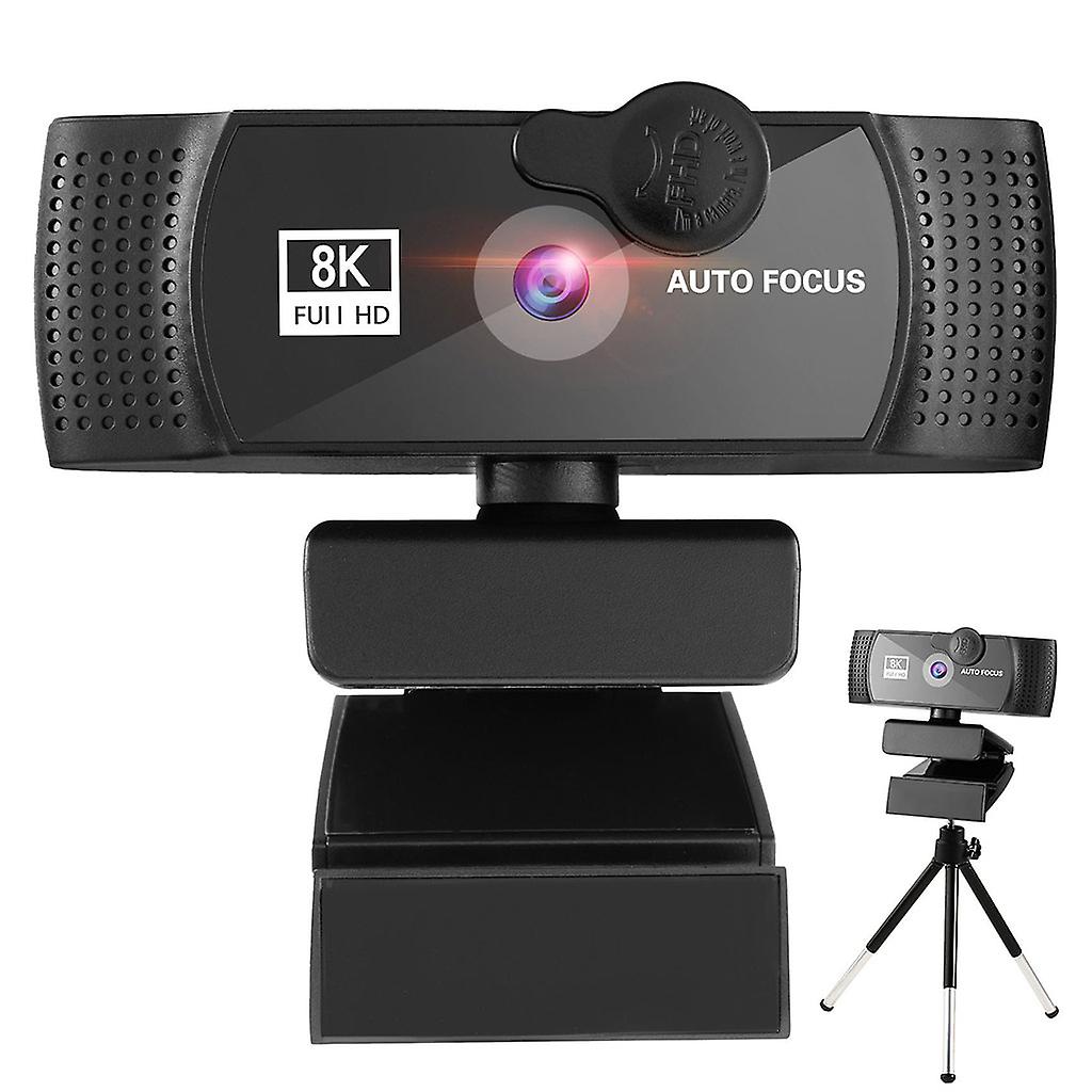Webcam 1K/2K/4K/8K Computer PC Webcamera Built-in MicCoverTripod for Calling