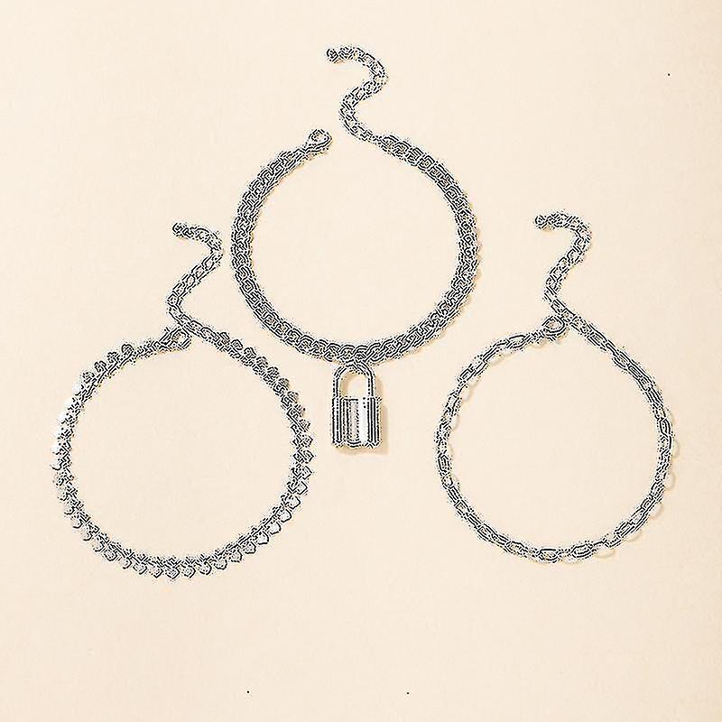 Tocona Bohemian Lock Ankelkæder til kvinder Charms Blad Tyk Fodkæde Geoemtry Justerbart smykketilbehør 3stk / sæt 18046