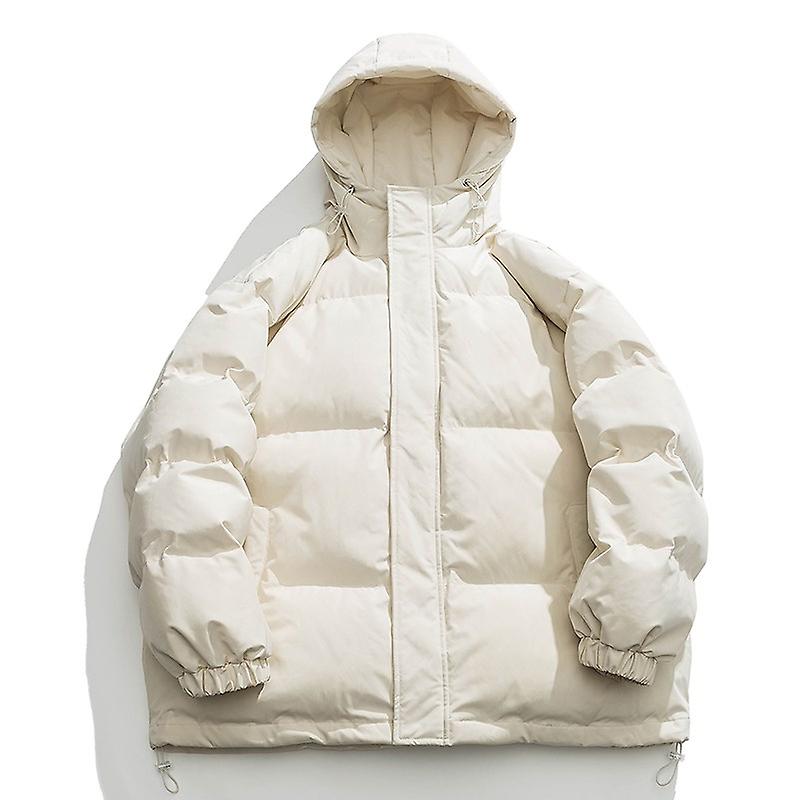 Winter Jacket Men Hooded Casual Loose Warm Parkas Mens Solid Hooded C