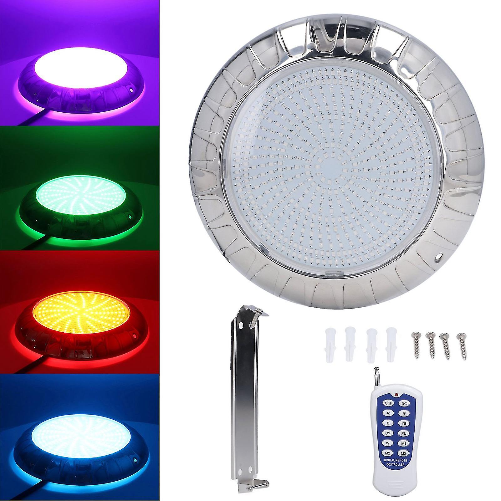 12V RGBW Remote-Controlled 35W 468-LED Waterproof Pool Light with Patterns