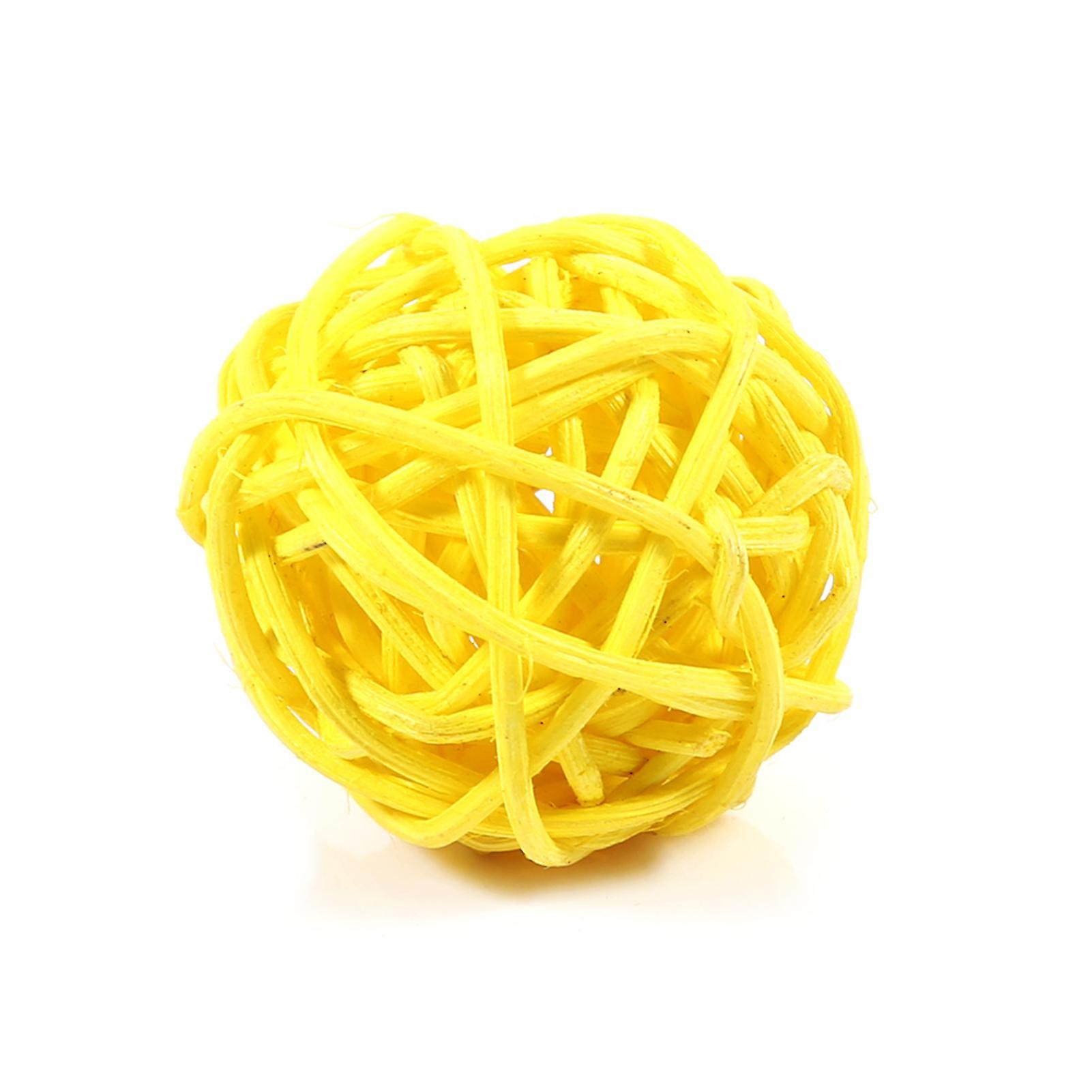 20Pcs Yellow Decorative Rattan Balls 3cm Wedding Party Ornaments