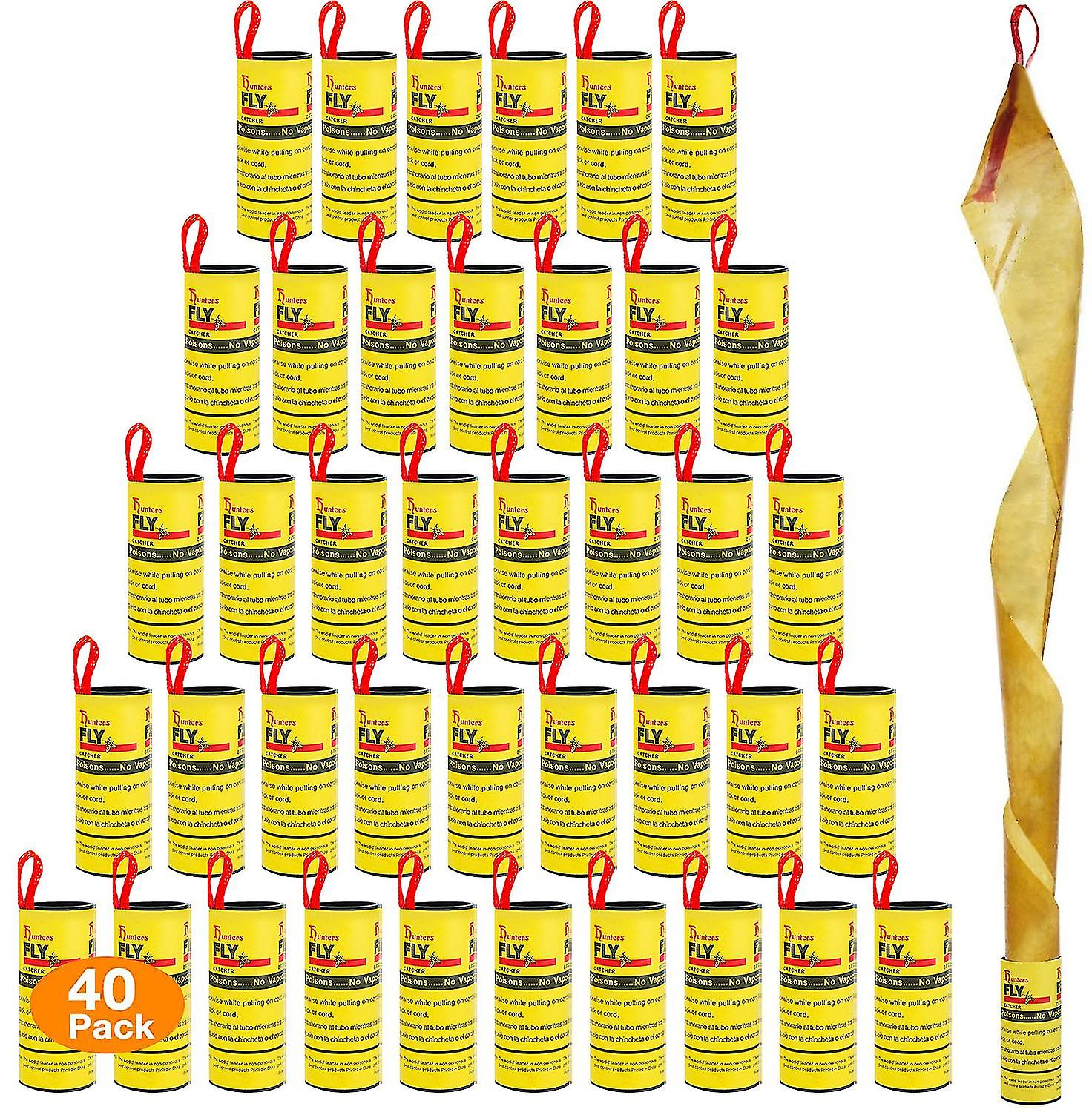 (40 Rollen) Fliegenfalle Papier Fliegenvernichter von innen nach außen Verwenden Sie Fliegen, Mücken und andere fliegende Insekten
