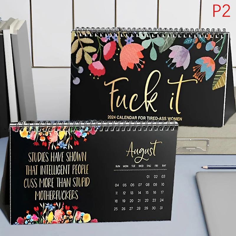 1PC New Years Gifts 2024 Calendar For Tired-Ass Women Paper With Coil Hanging Calendar Time Planning Wall Calendar Indoor