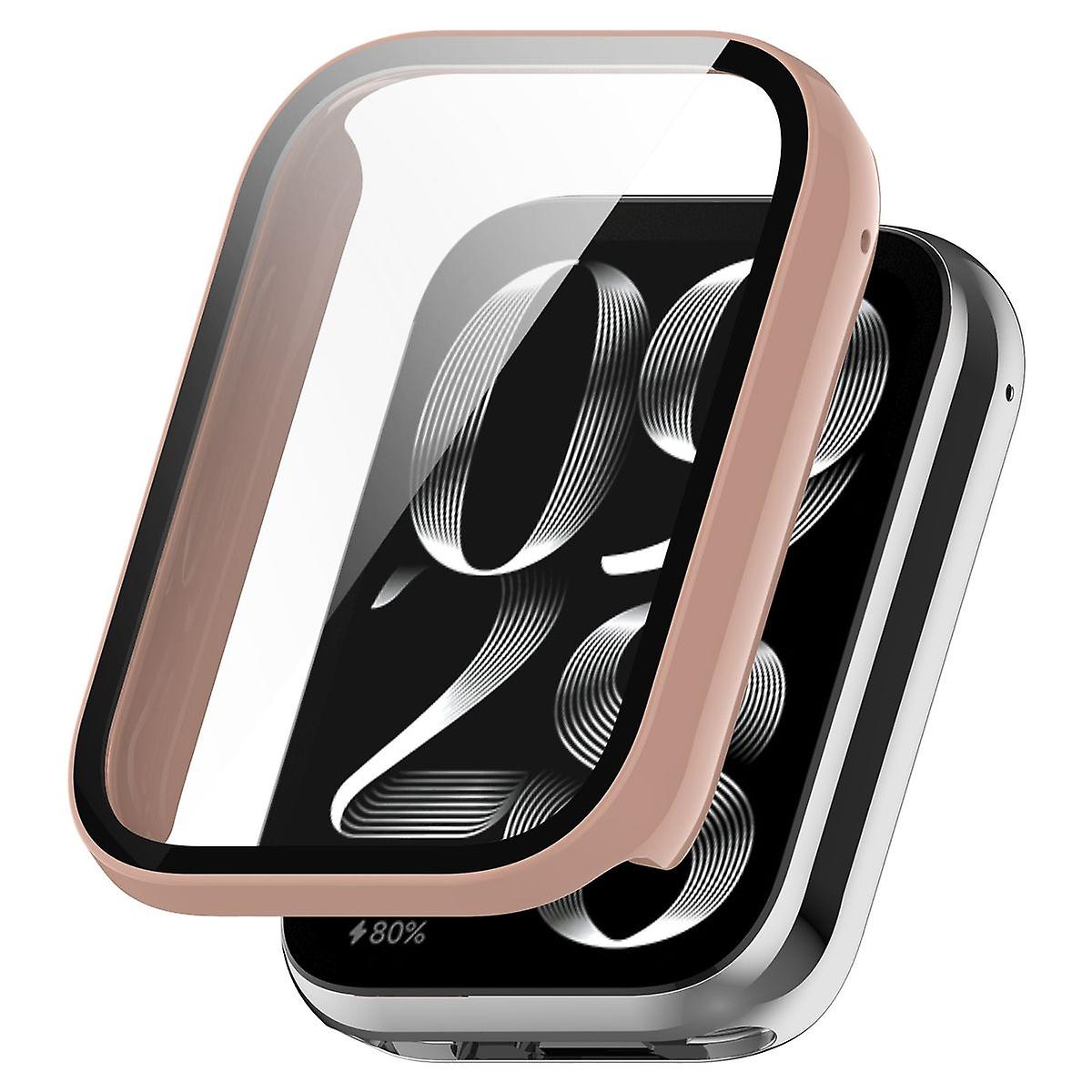 For Xiaomi Mi Band 8 Pro Plastic Watch Case + H9 Protective Glass Pink