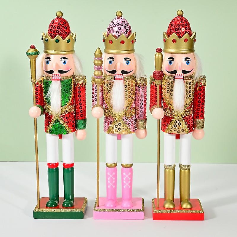 Christmas Wooden Nutcracker Ornaments, 30cm Nutcracker Figure Nutcracker Soldier Ornaments