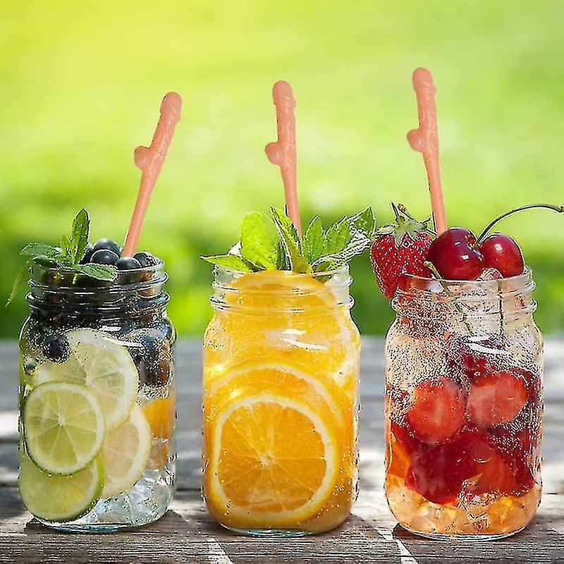 Dicky Sipping Straws Adult Pink Reusable Novelty Accessory