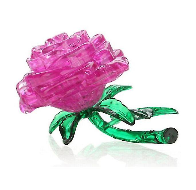 Pink 3d Self-installed Rose Crystal Building Block ,diy Puzzle Educational Jigsaw Toy Az19161