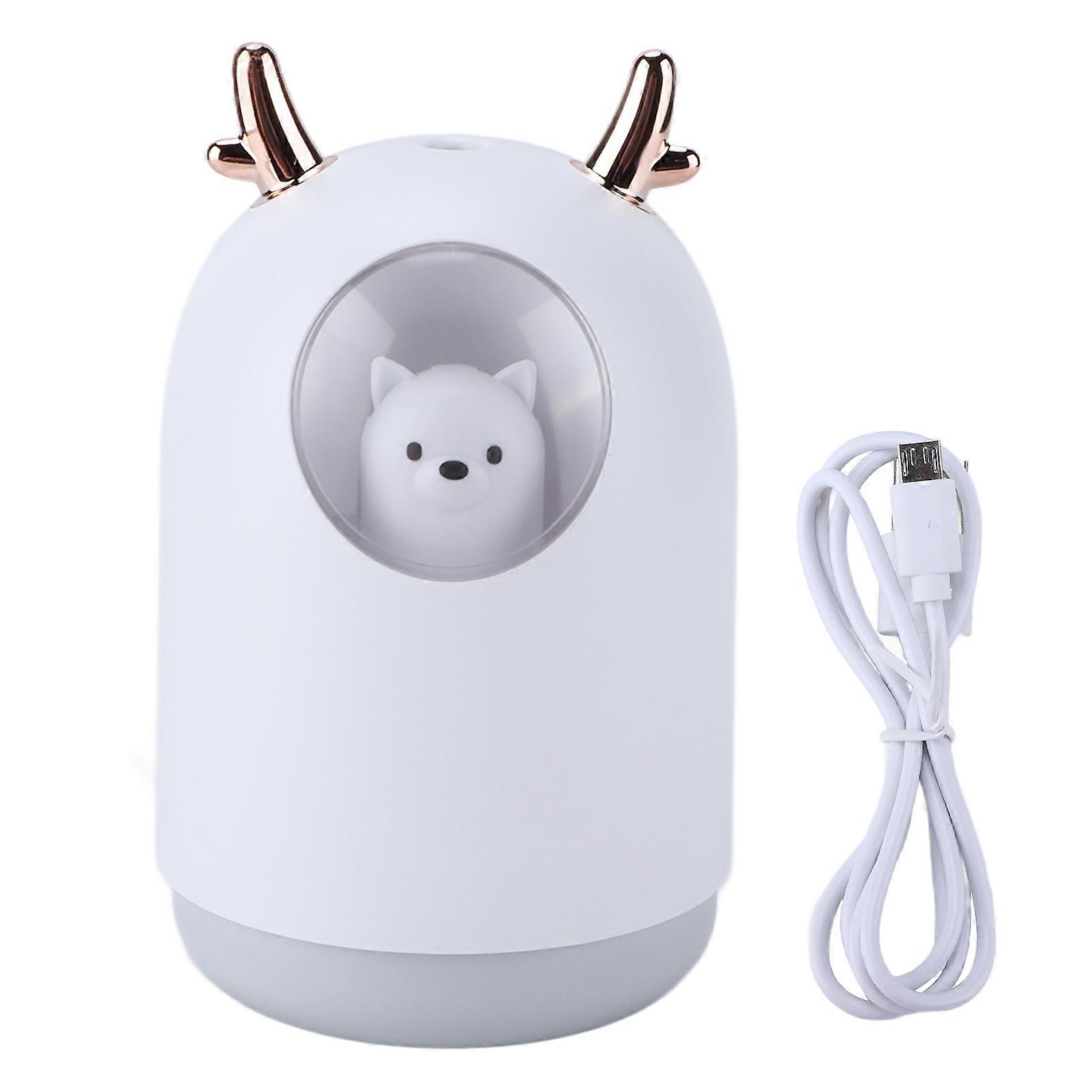 White USB Mini Humidifier: Cute Pet Design for Bedroom and Desktop Use