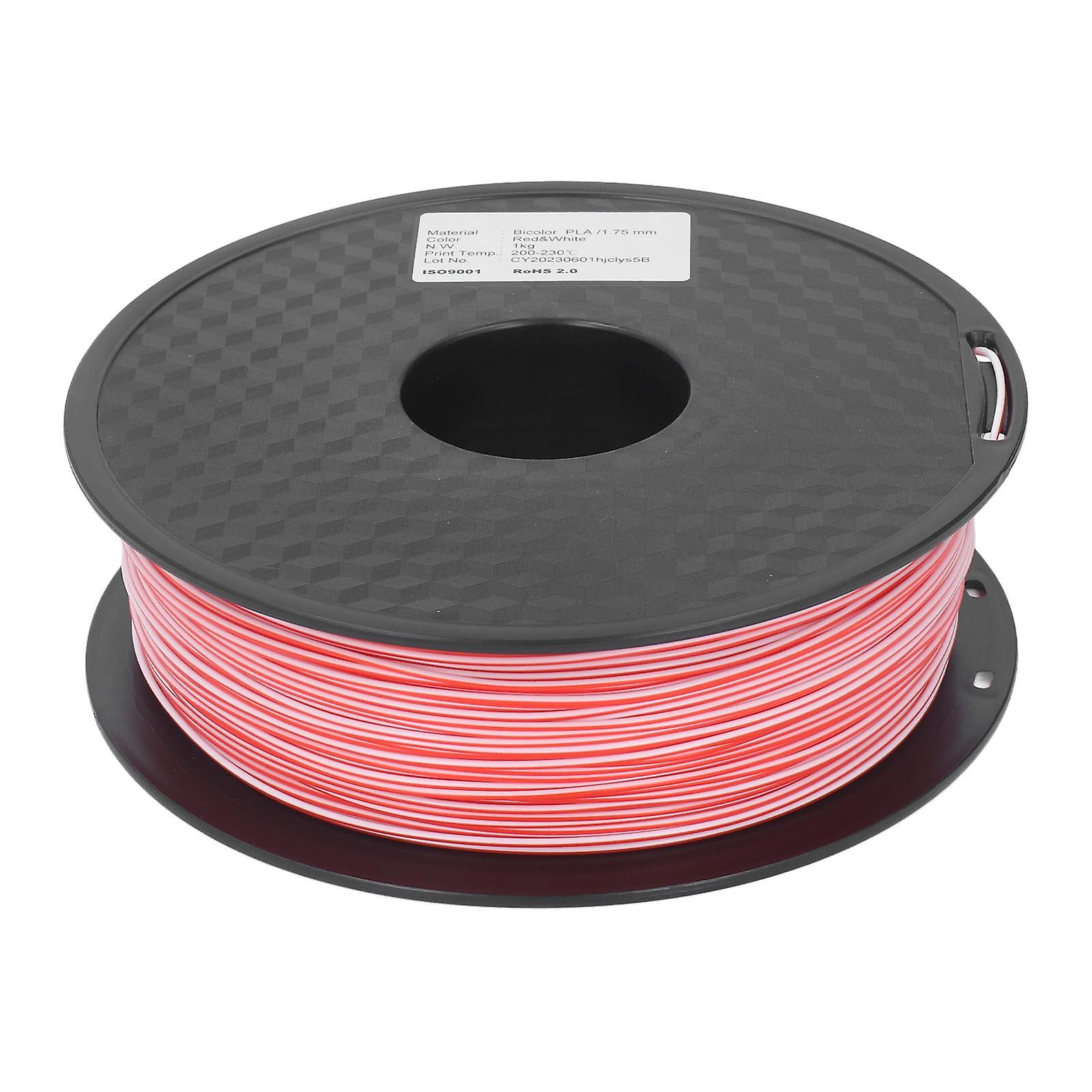 3D-Drucker-Filament 1,75 mm Rot Weiß Dual Color Filament PLA Filament Verbrauchsmaterialien für Modell-DIY