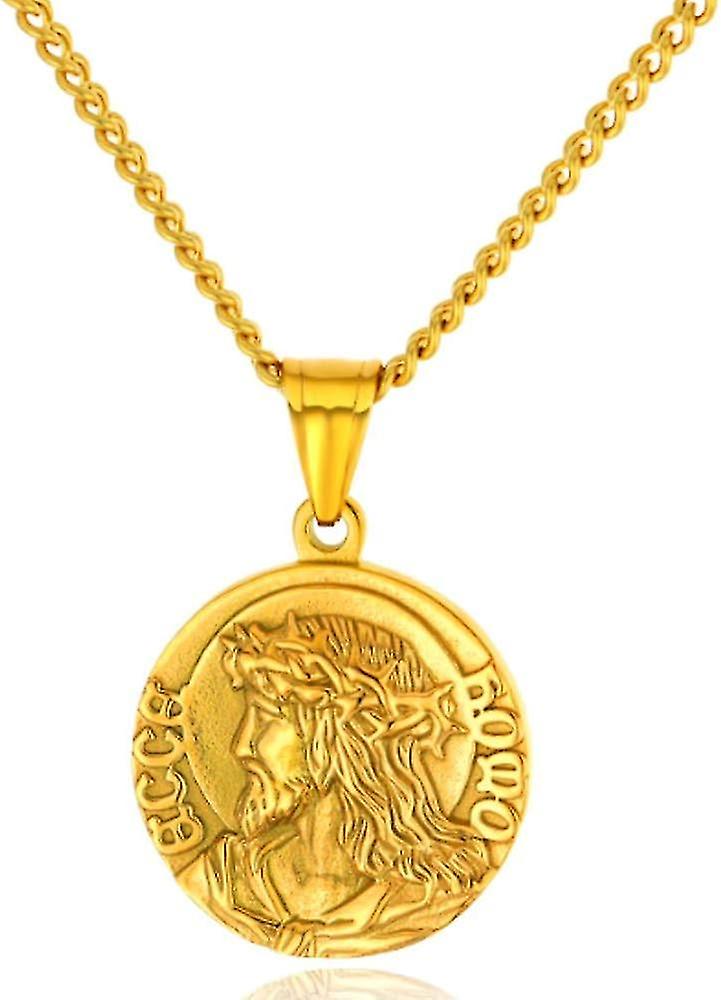 Christian Isus Hristos față pandantiv colier oțel inoxidabil medalion colier
