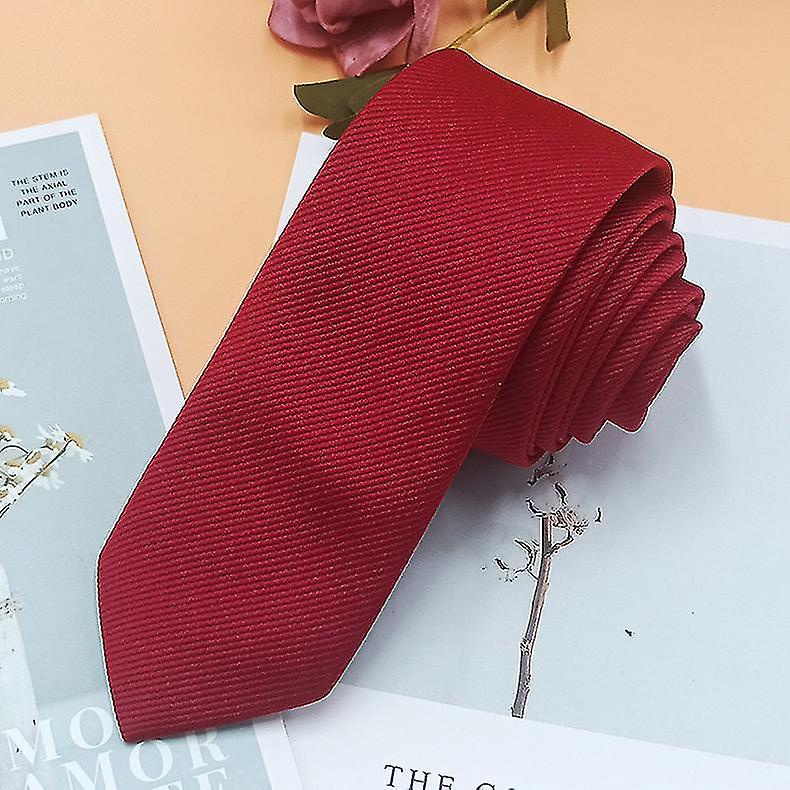 Corbata roja para hombre 6cm Narrow Slim-hao