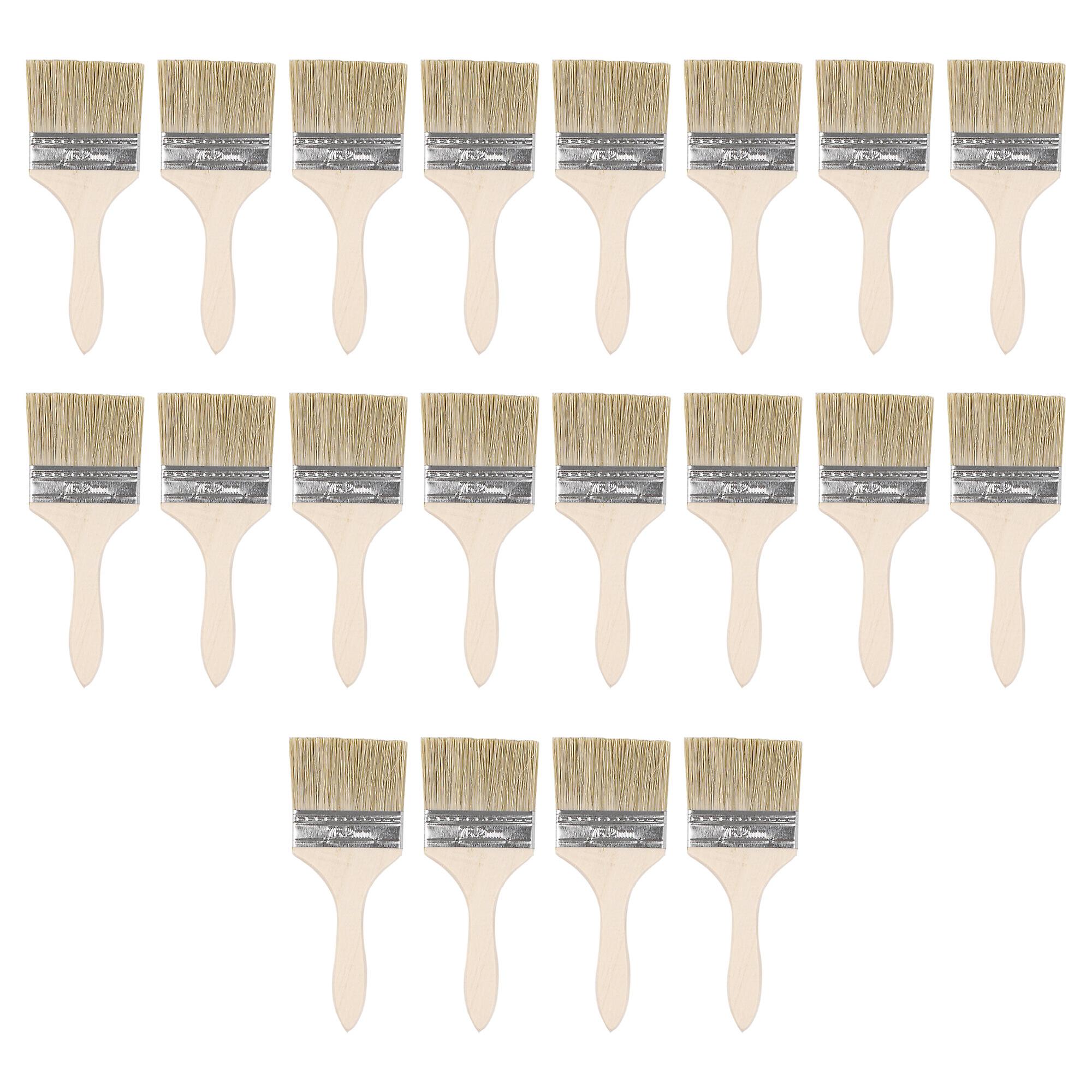 20x Thick Wood Handle Chip Brushes for Paint Stains Varnishes 20x7cm