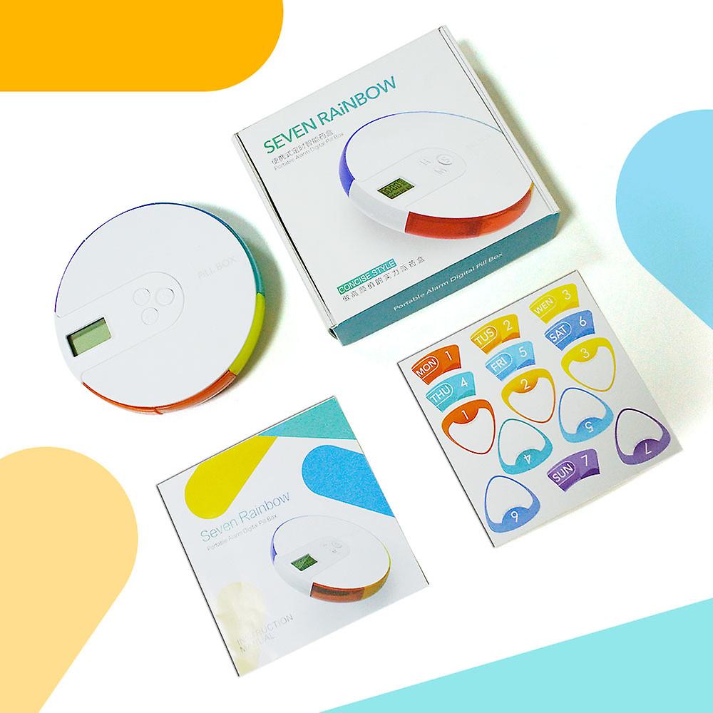 automatic Pill Dispenser With 7 Days Electronic Medication Manager,7 Colors