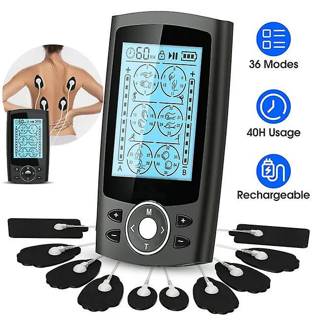 Tens Unit Rechargeable Muscle Stimulator Massager Pain Relief Dual Channel