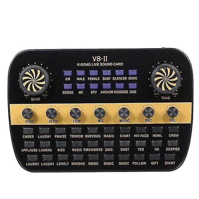 V8 Updated Live Sound Card Intelligent Volume Adjustable O Mixer Sound Card For Computer Pc Live Sound