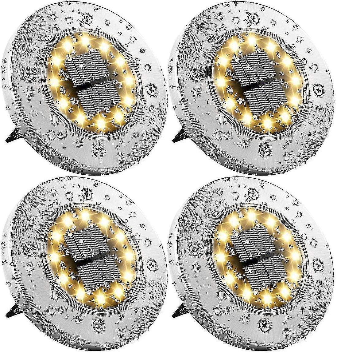 Solcelle gulvlamper, 12 led sollamper for utendørs bruk, hagelamper 6000 K, Ip65 vanntett, varm hvit (8 stk)