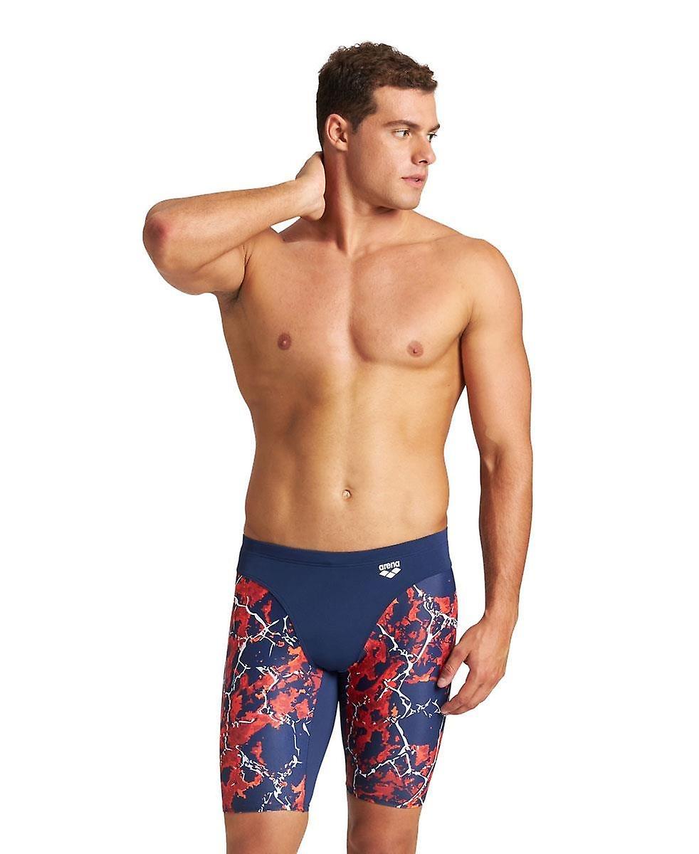 Arena Men's Earth Texture Jammer - Navy/ Red Multi - Mens