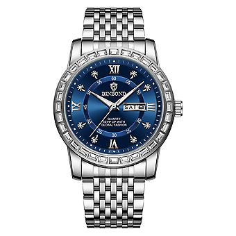 BINBOND B2202 Watch White Steel-Blue