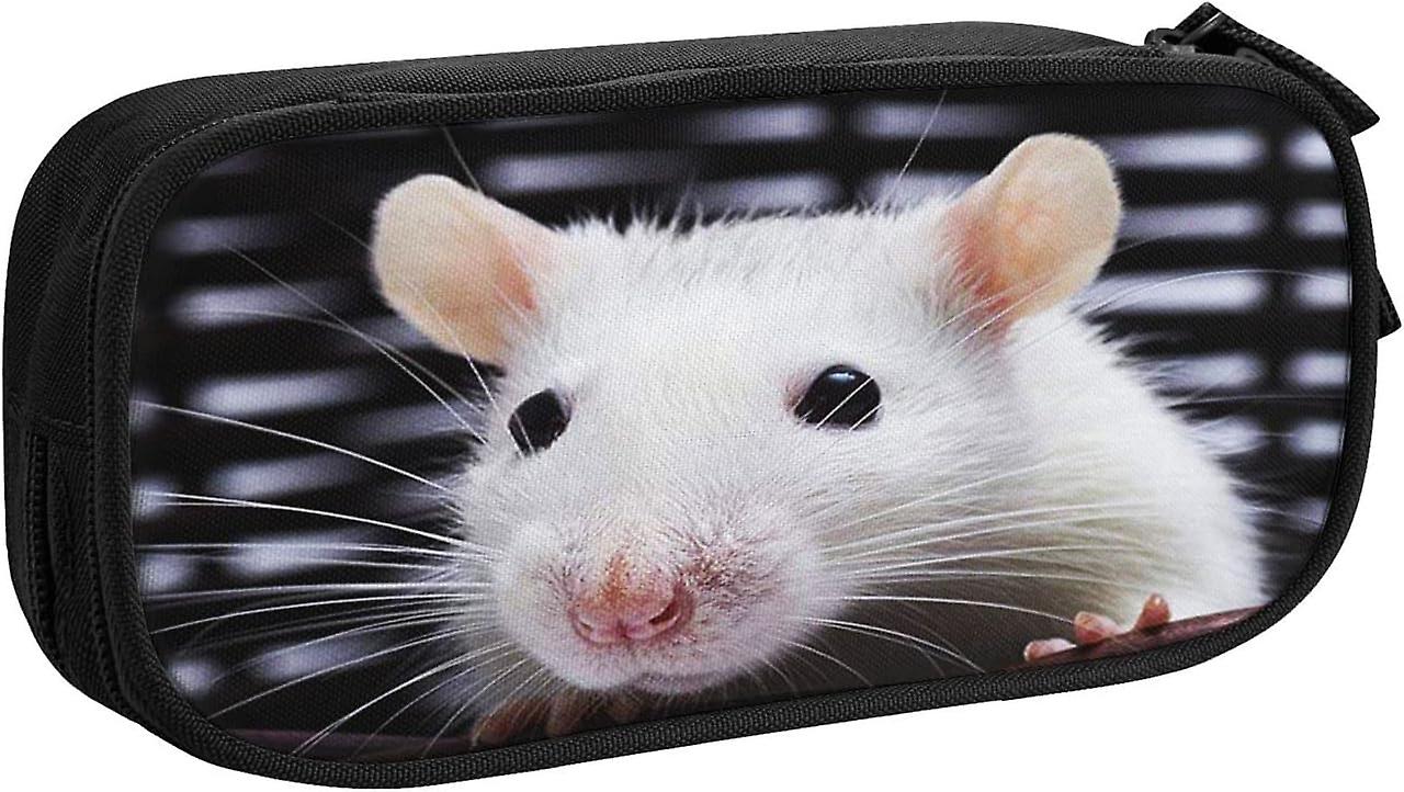 CNSEHQD Pencil Case Large Capacity Pencil Pouch Adorable White Rat