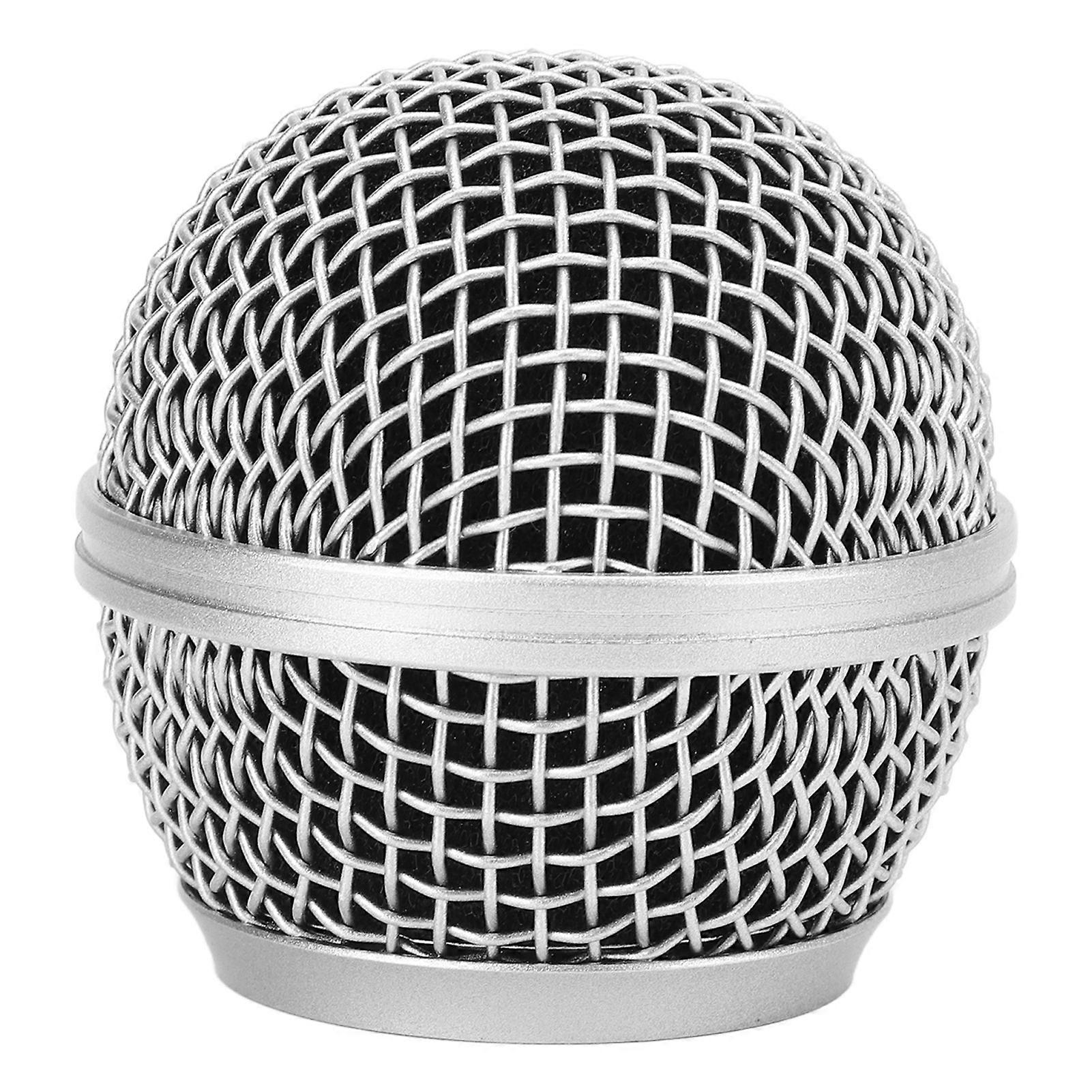 Microphone Grill Metal Accurate Microphone Replacement Head with Built in Blowout Prevention Cotton for Singing