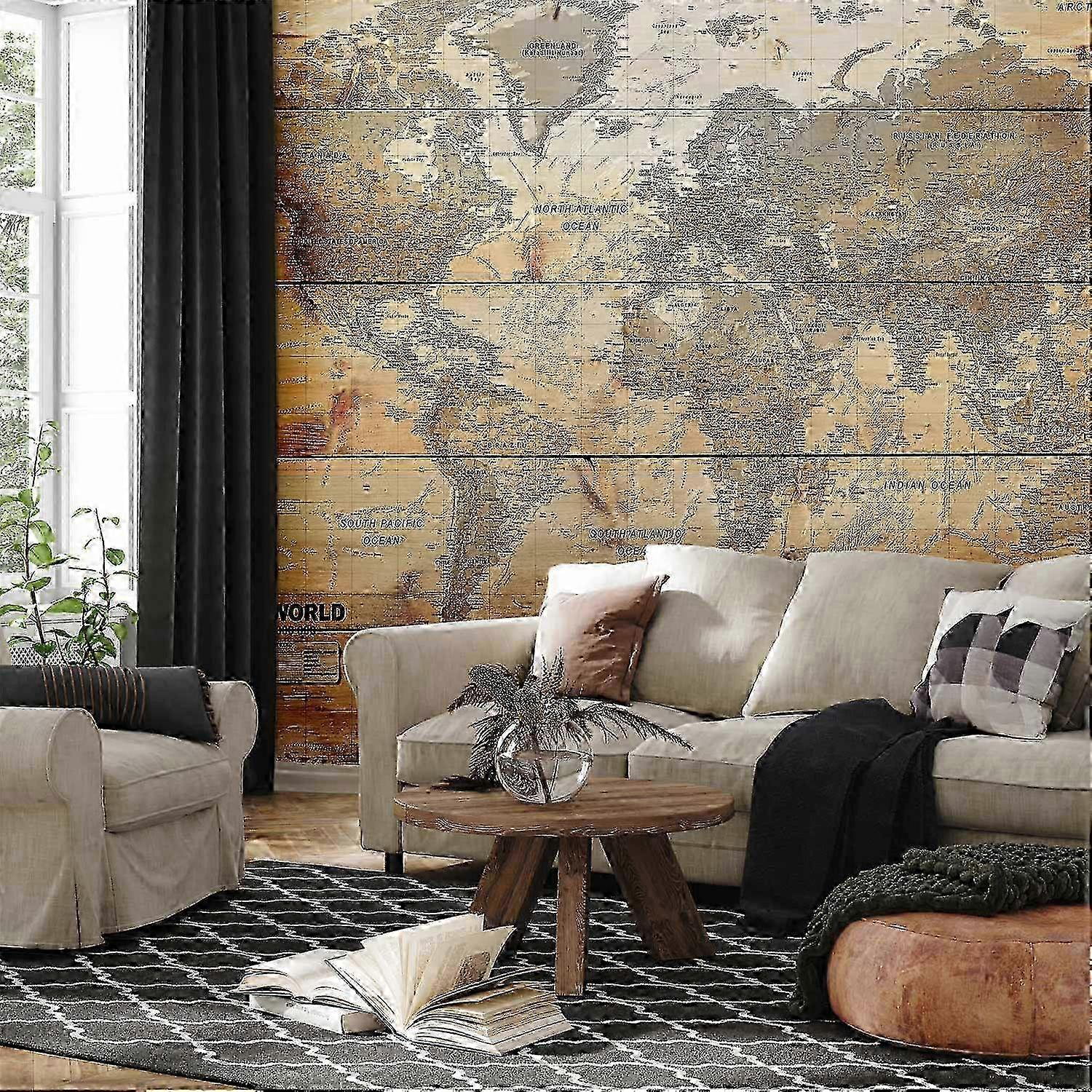 Self-adhesive Wall Mural - Map on Boards